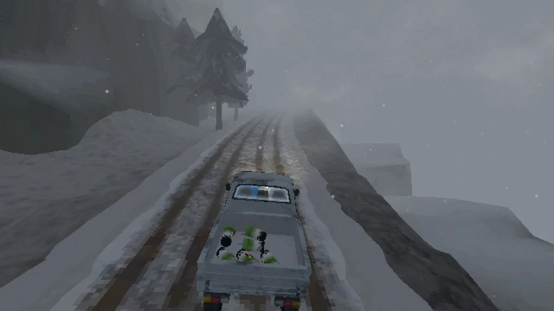 Third-person driving in Roadside Odyssey.